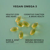Back view of AMANDEAN Vegan Omega-3 Algal Oil Capsules with ingredient list