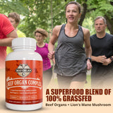Back view of ANCIENT DIOSA Beef Organ Complex Capsules bottle