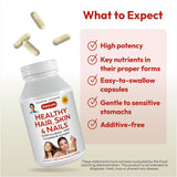 Back view of ANDREW LESSMAN Healthy Hair, Skin & Nails bottle with ingredients