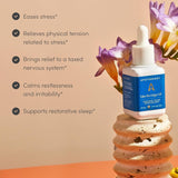 Back view of Apothékary All Day Stress Duo herbal drops packaging