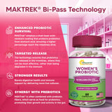 Back view of aSquared Nutrition Women's Probiotic 50 Billion CFU capsule bottle