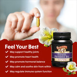 Back view of Barlean's Evening Primrose Oil Softgels bottle