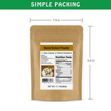Back view of CCnature Stevia Powder packaging with nutritional information