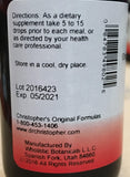 Back view of Christopher's Original Formulas Blood Stream Formula packaging