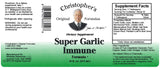 Back view of Christopher's Super Garlic daily wellness Syrup packaging