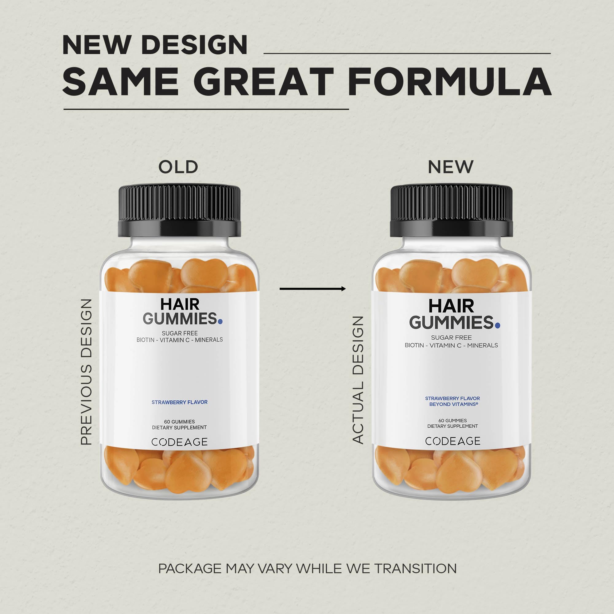 Back view of Codeage Biotin Gummies bottle with ingredient list