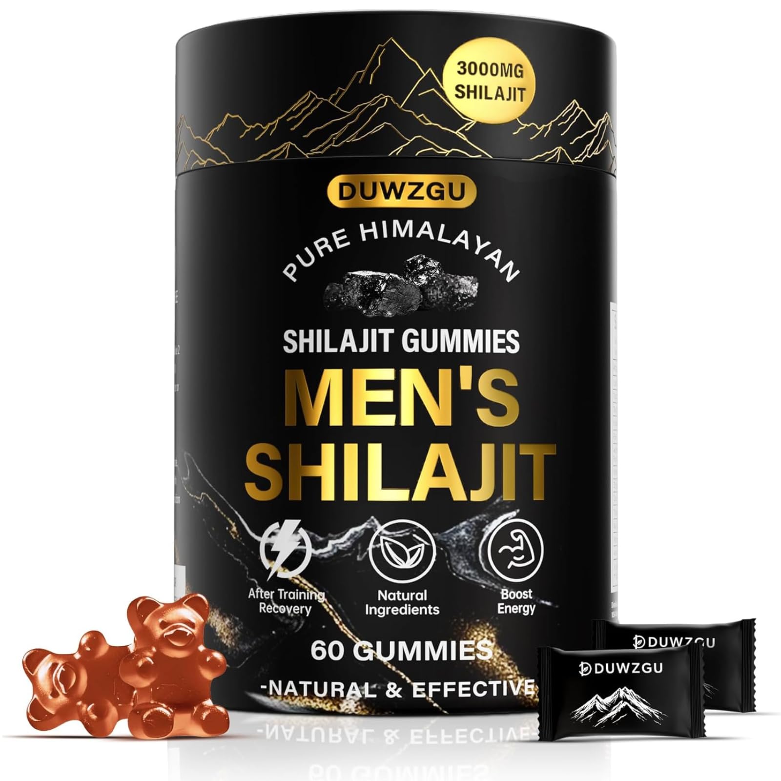 Back view of DUWZGU Shilajit Gummies packaging