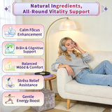 Back view of ELLAMENTZ 5-HTP Gummies packaging with ingredient list