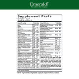 Back view of EMERALD LABS Men's 1 Daily Multi Multivitamin 60 Capsules