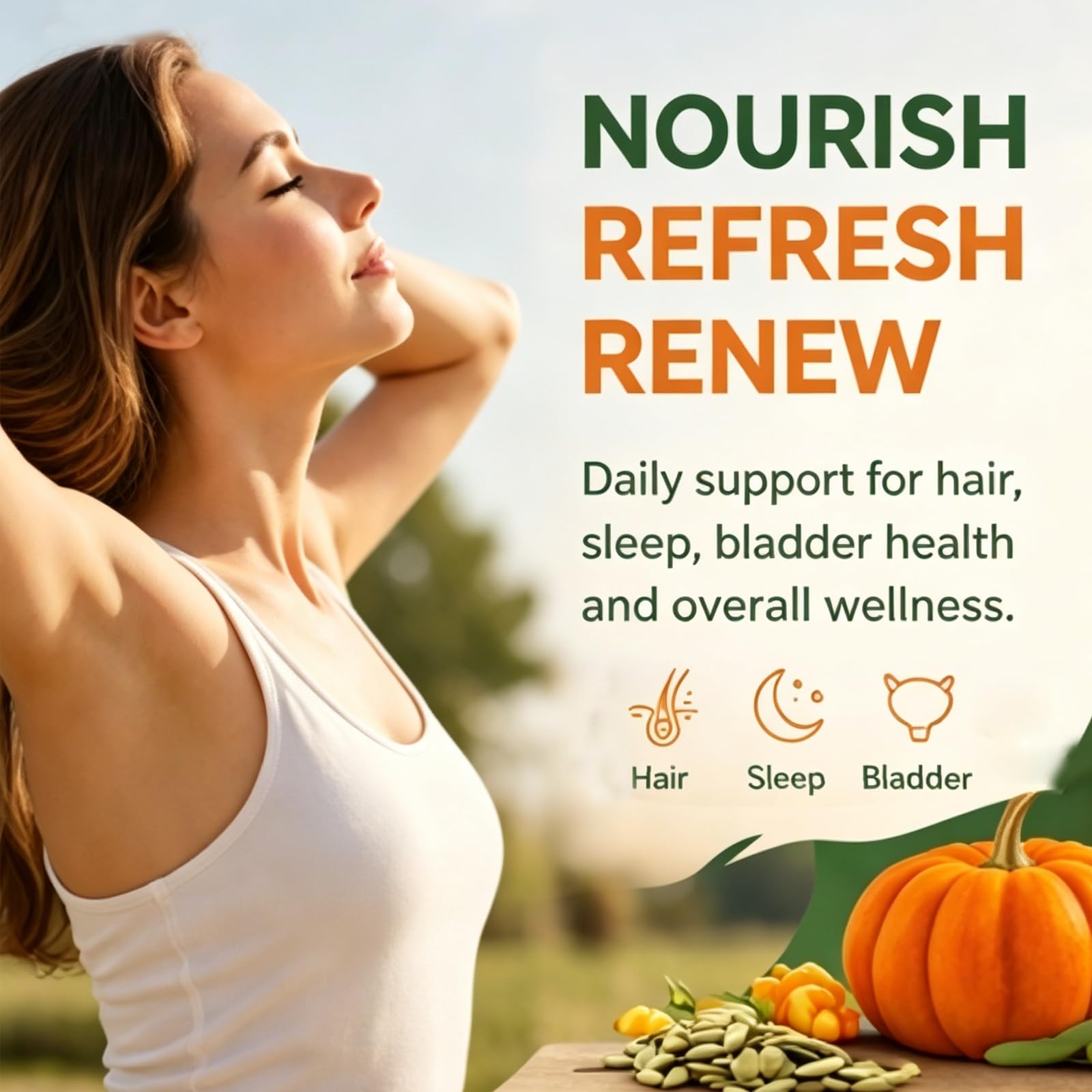 Back view of Everly Pumpkin Seed Oil Softgels packaging