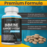 Back view of Extravagant Value Iron + Vitamin C 1000mg supplement bottle