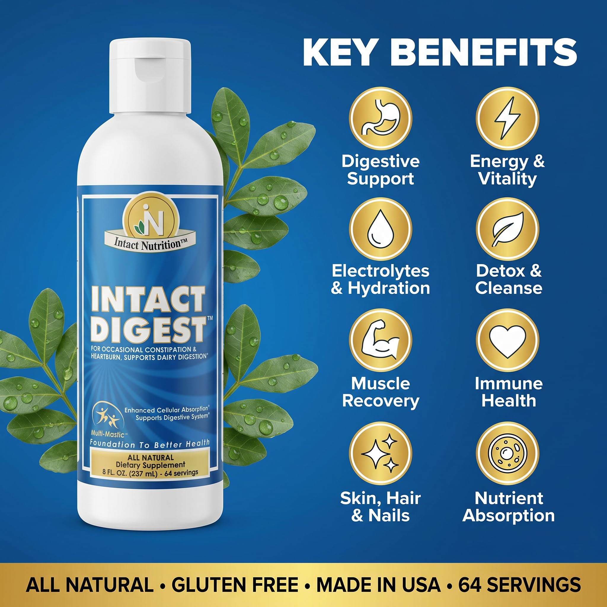 Back view of Generic Multi-Enzyme Supplement showing ingredients