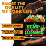 Back view of Healthergize Hemp Gummies packaging
