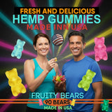 Back view of Healthergize Hemp Gummies packaging with ingredients list