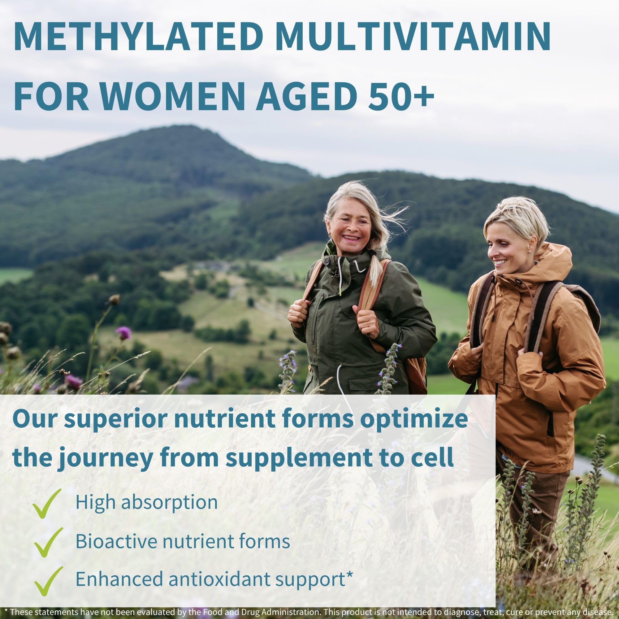 Back view of Igennus Healthcare Nutrition Multivitamin for Women 50+ packaging
