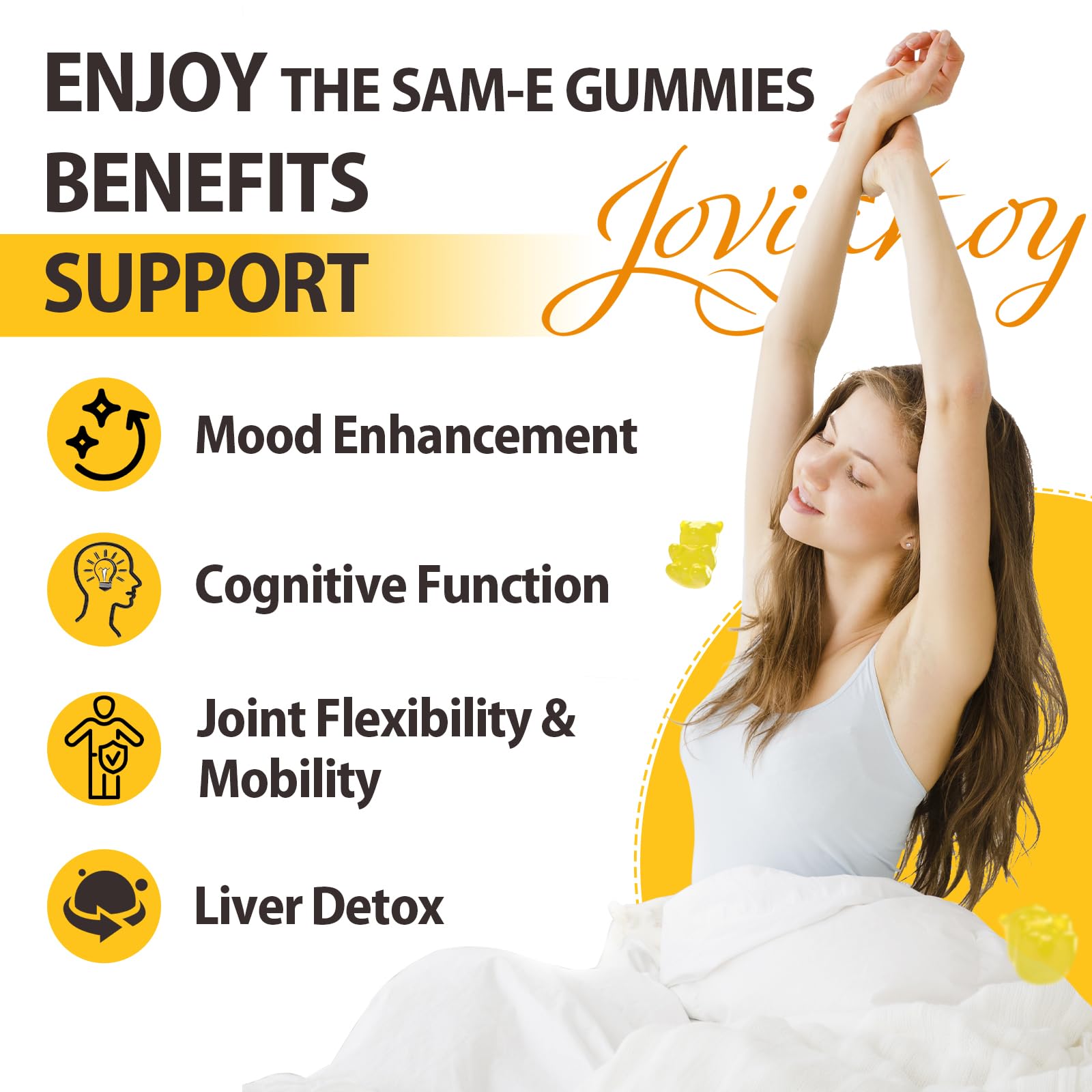 Back view of Jovianoy SAM-e Gummies showing ingredients list