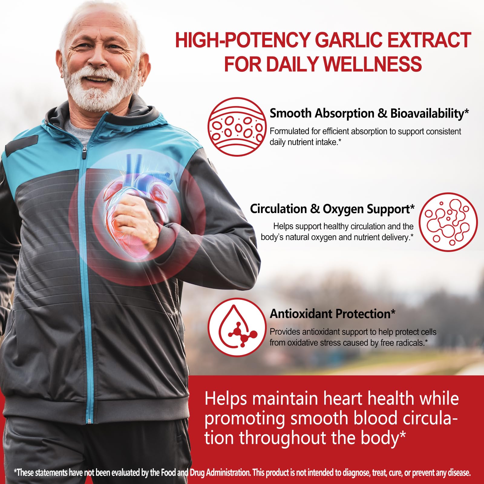 Back view of KITNOBLIS Odorless Aged Garlic Extract Softgels