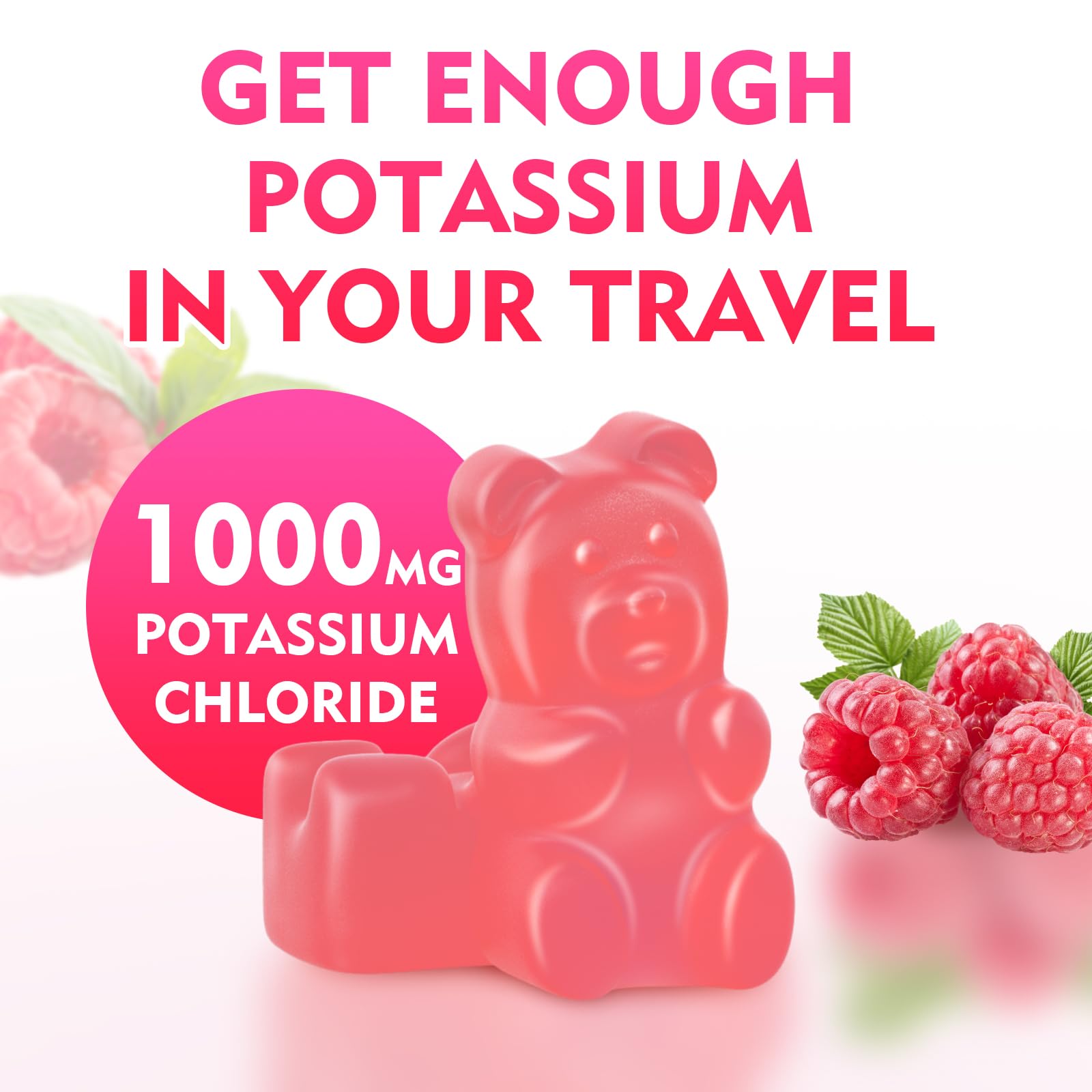 Back view of MEENCCD Potassium Chloride Gummies packaging