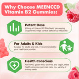 Back view of MEENCCD Vitamin B2 Gummies packaging
