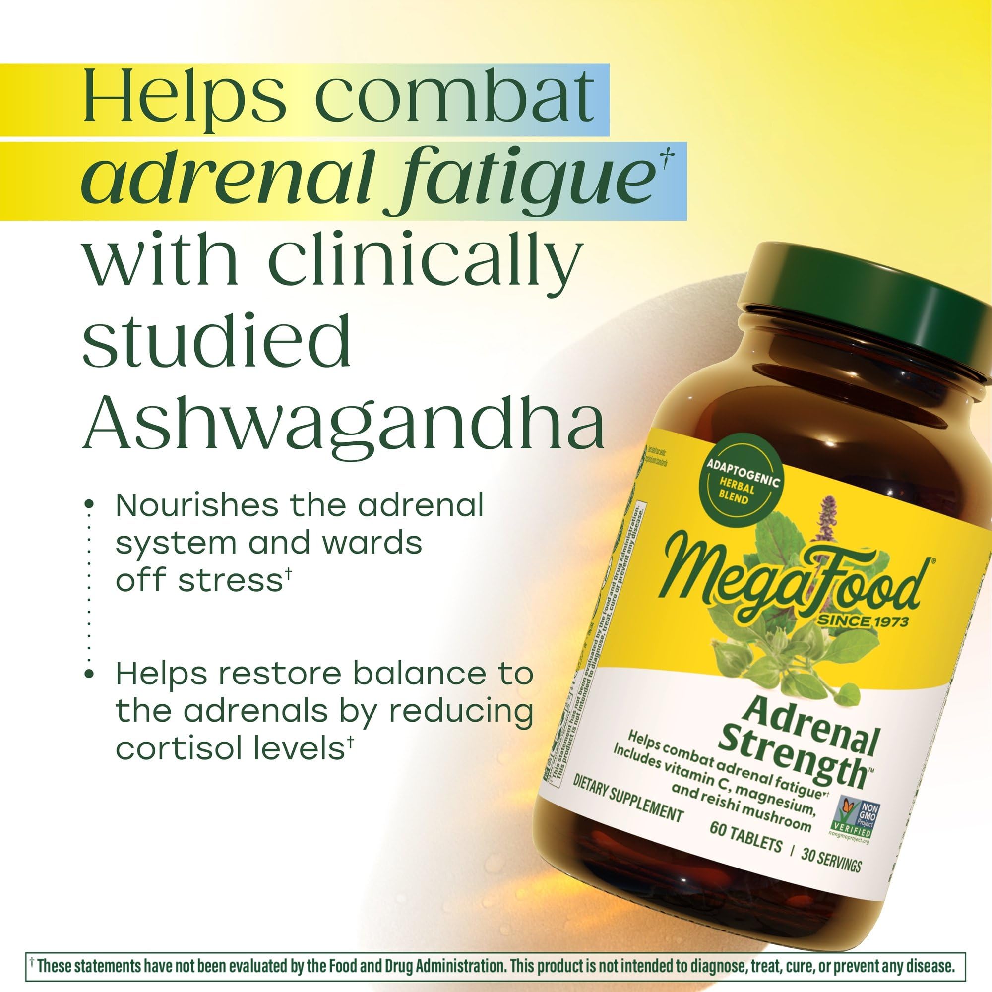 Back view of MegaFood Magnesium Ashwagandha Tablets packaging