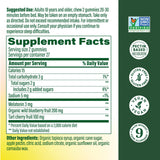 Back view of MegaFood Melatonin Gummies packaging with ingredients list