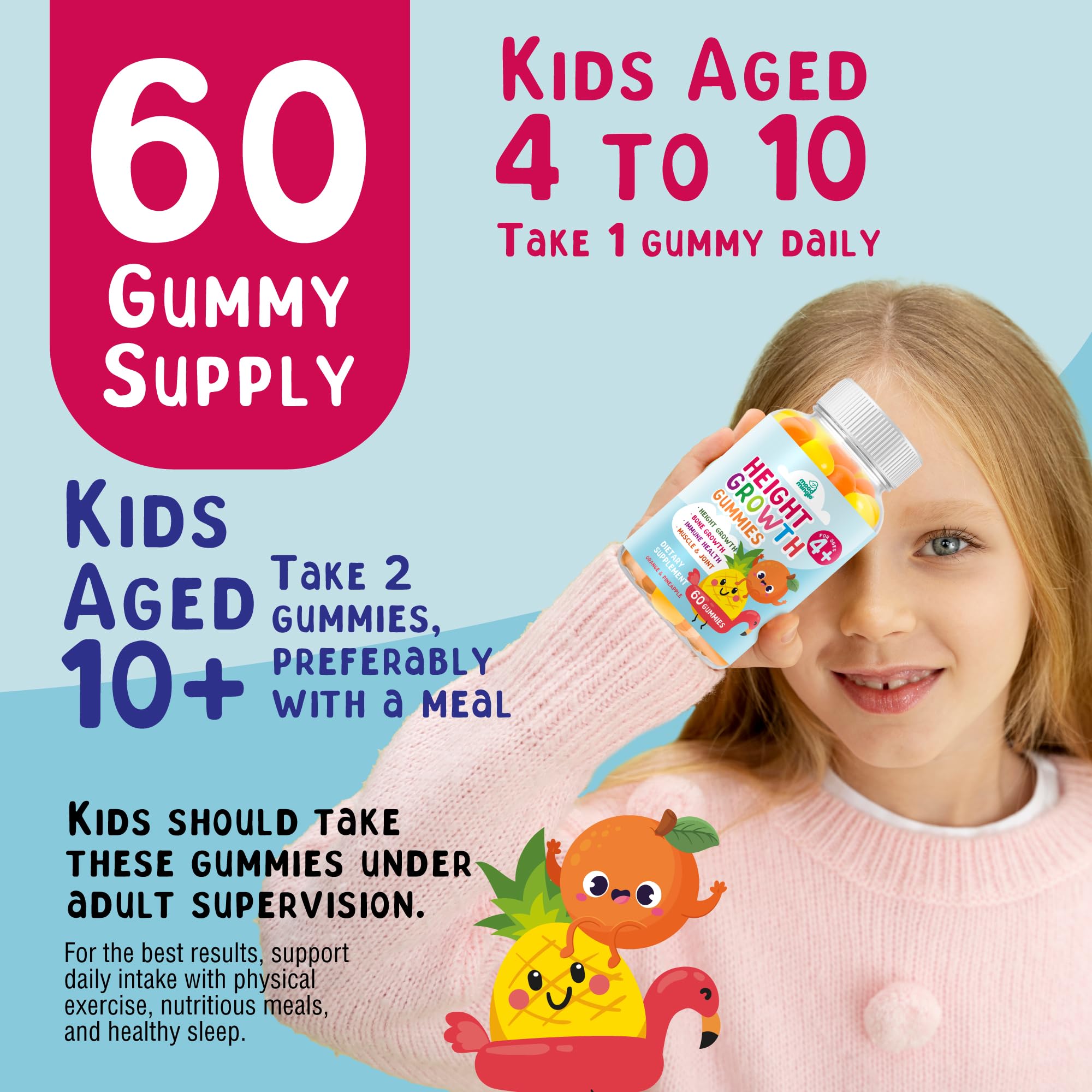 Back view of Mood Mingle Kids’ Vitamin Gummies packaging