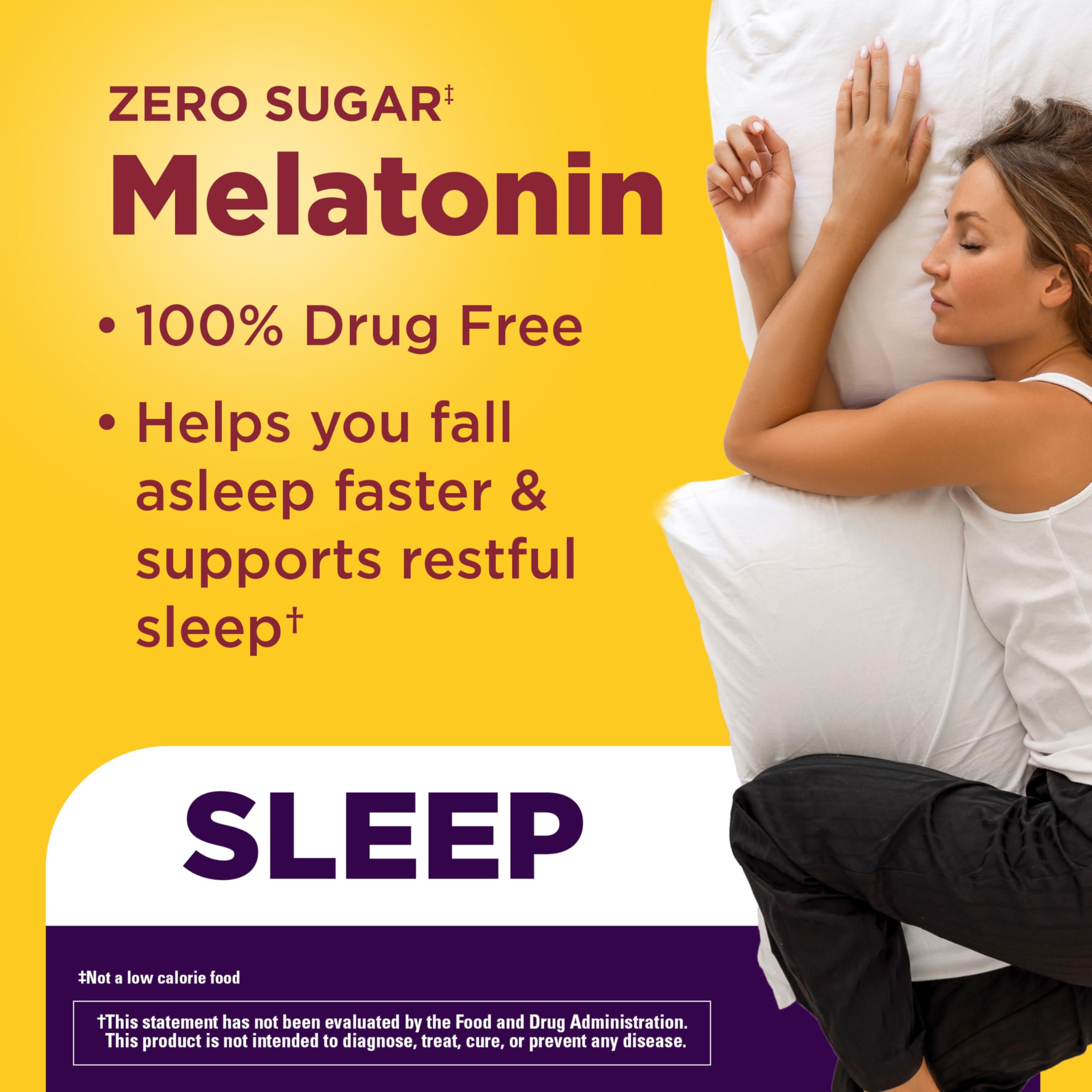 Back view of Nature Made Zero Sugar Melatonin Gummies bottle