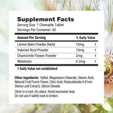 Back view of Nested Naturals Luna Kids Sleep Aid Tablets bottle