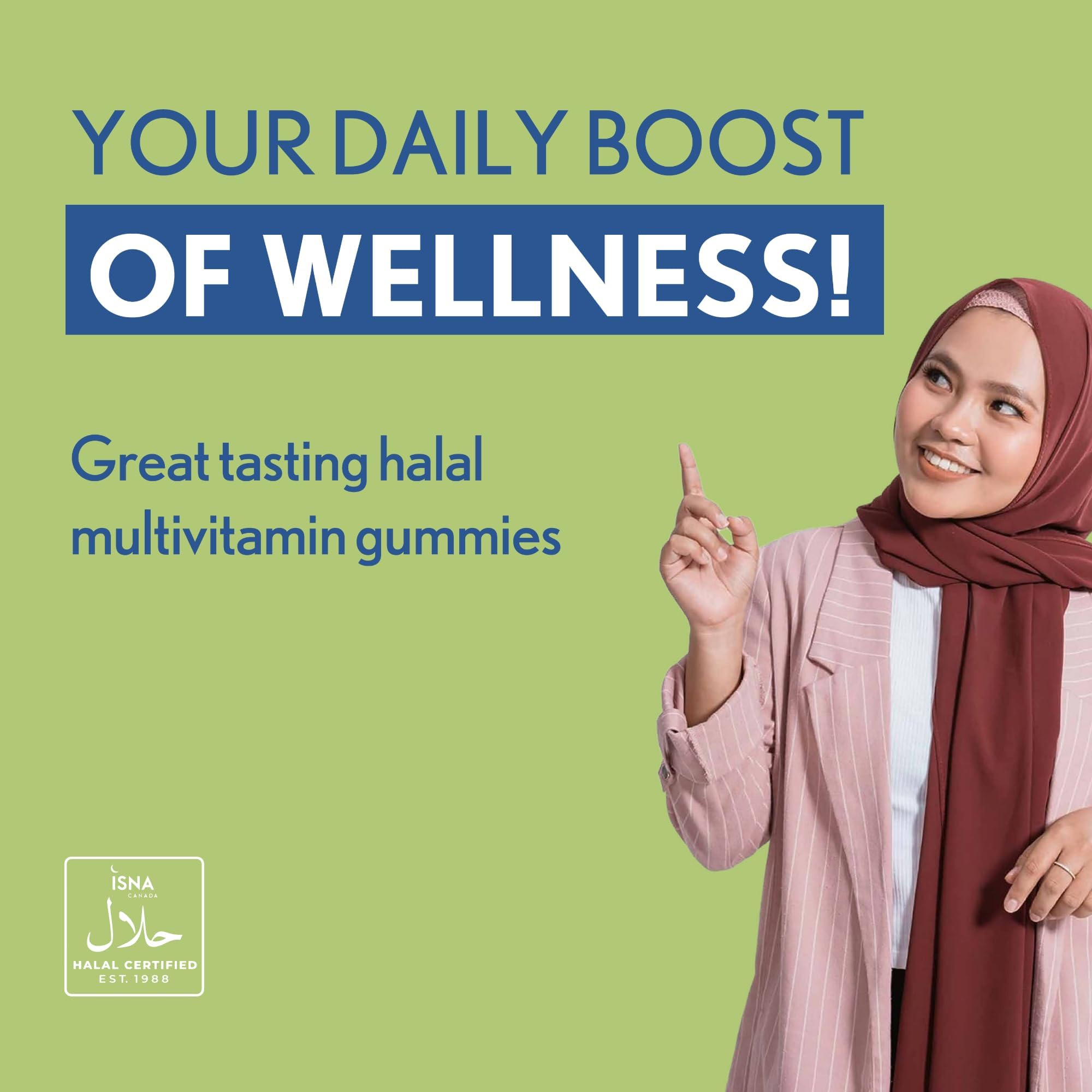 Back view of Noor Vitamins Adult Gummy Multivitamins packaging