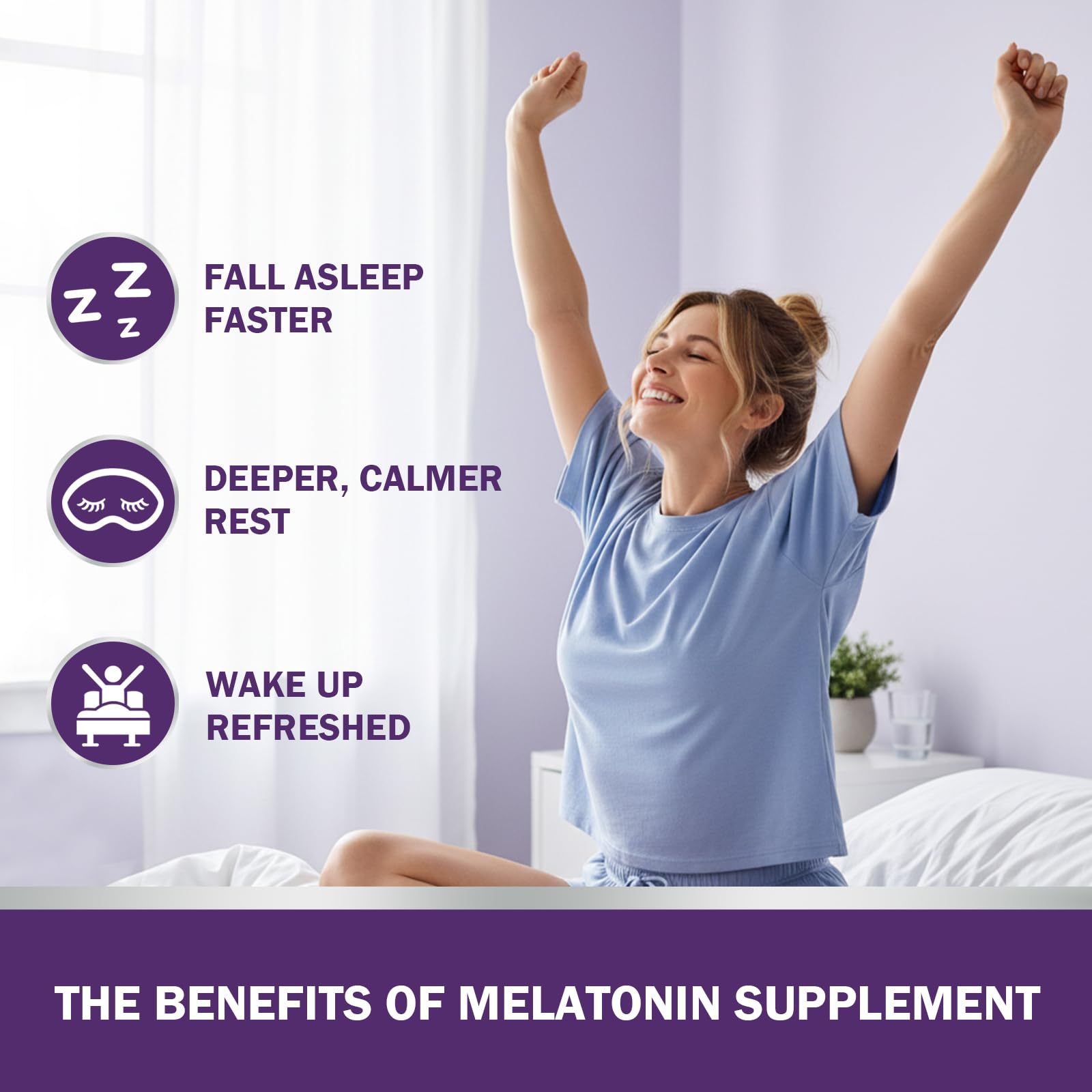 Back view of Novafun Melatonin Supplement bottle