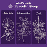 Back view of ORGANIC INDIA Peaceful Sleep Herbal Supplement label