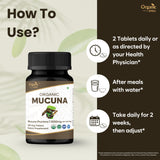 Back view of ORGANIC SPREE Mucuna Pruriens Tablets with nutritional information