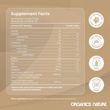 Back view of ORGANICS NATURE Vanilla Caramel Collagen packaging