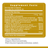Back view of Premier Research Labs BiliVen supplement bottle