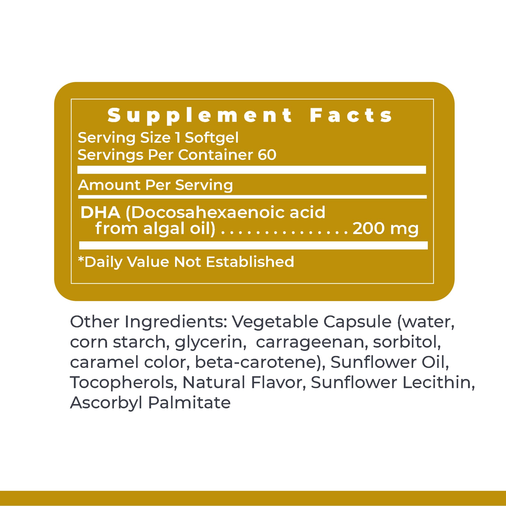 Back view of Premier Research Labs Vegan DHA supplement bottle