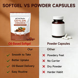Back view of Primal Remedies Ceylon Cinnamon Softgels bottle with ingredient list