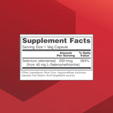 Back view of PROTOCOL FOR LIFE BALANCE Selenium Supplement packaging