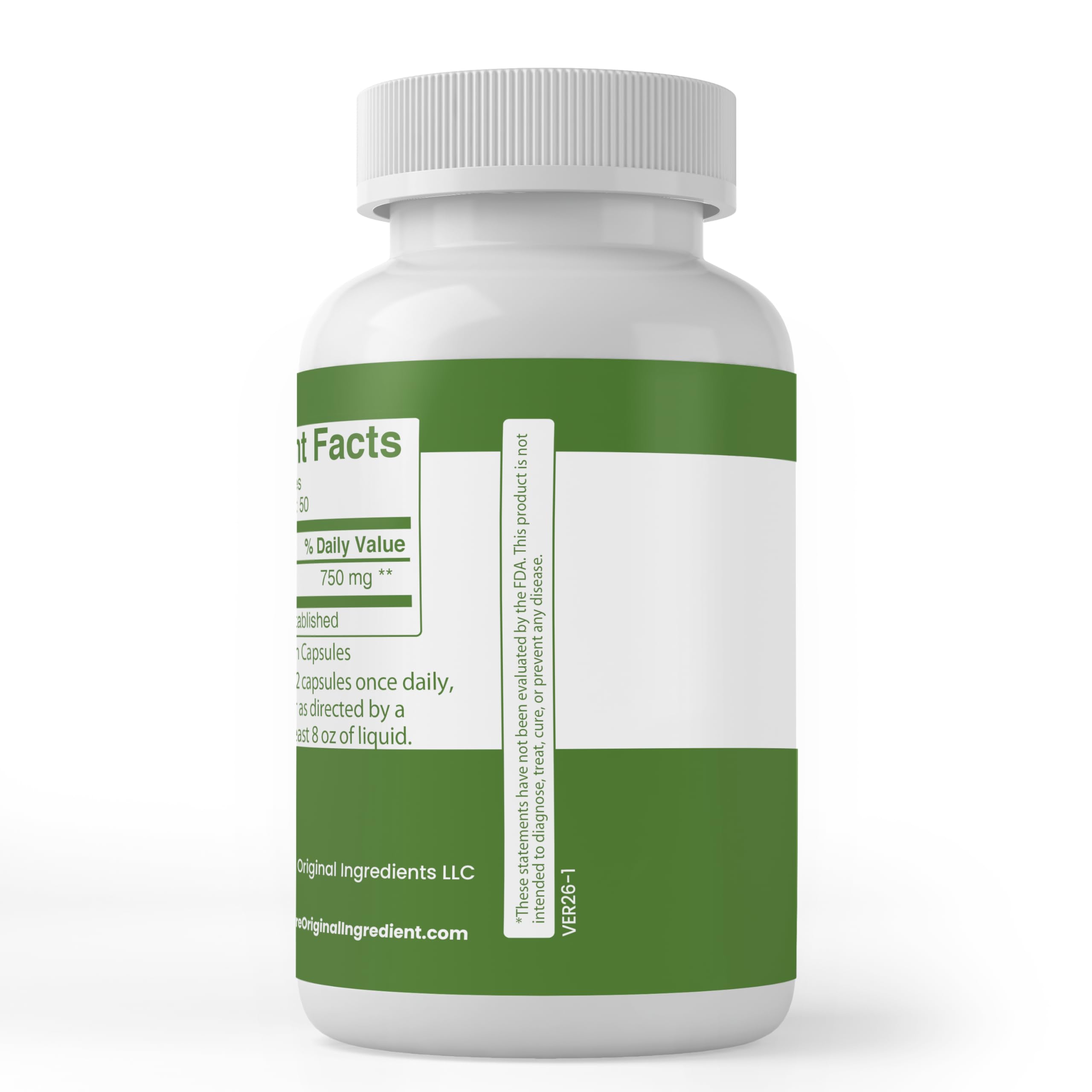 Back view of PURE Bamboo Extract Capsules packaging