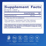Back view of Pure Encapsulations Acetyl-L-Carnitine 250 mg capsules packaging