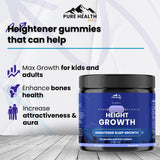 Back view of PURE HEALTH MAX gummies packaging with nutritional information