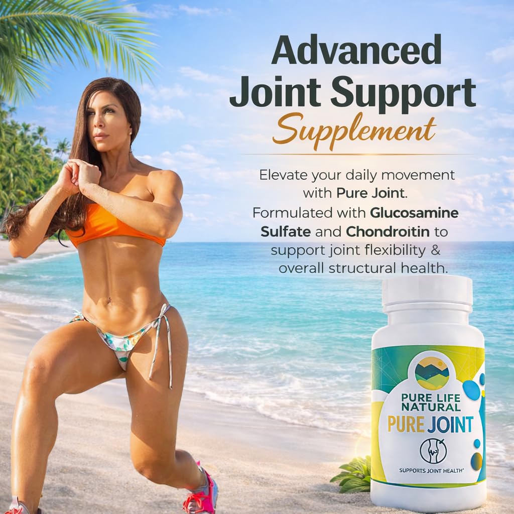 Back view of PURE LIFE NATURAL Joint Support Supplement bottle