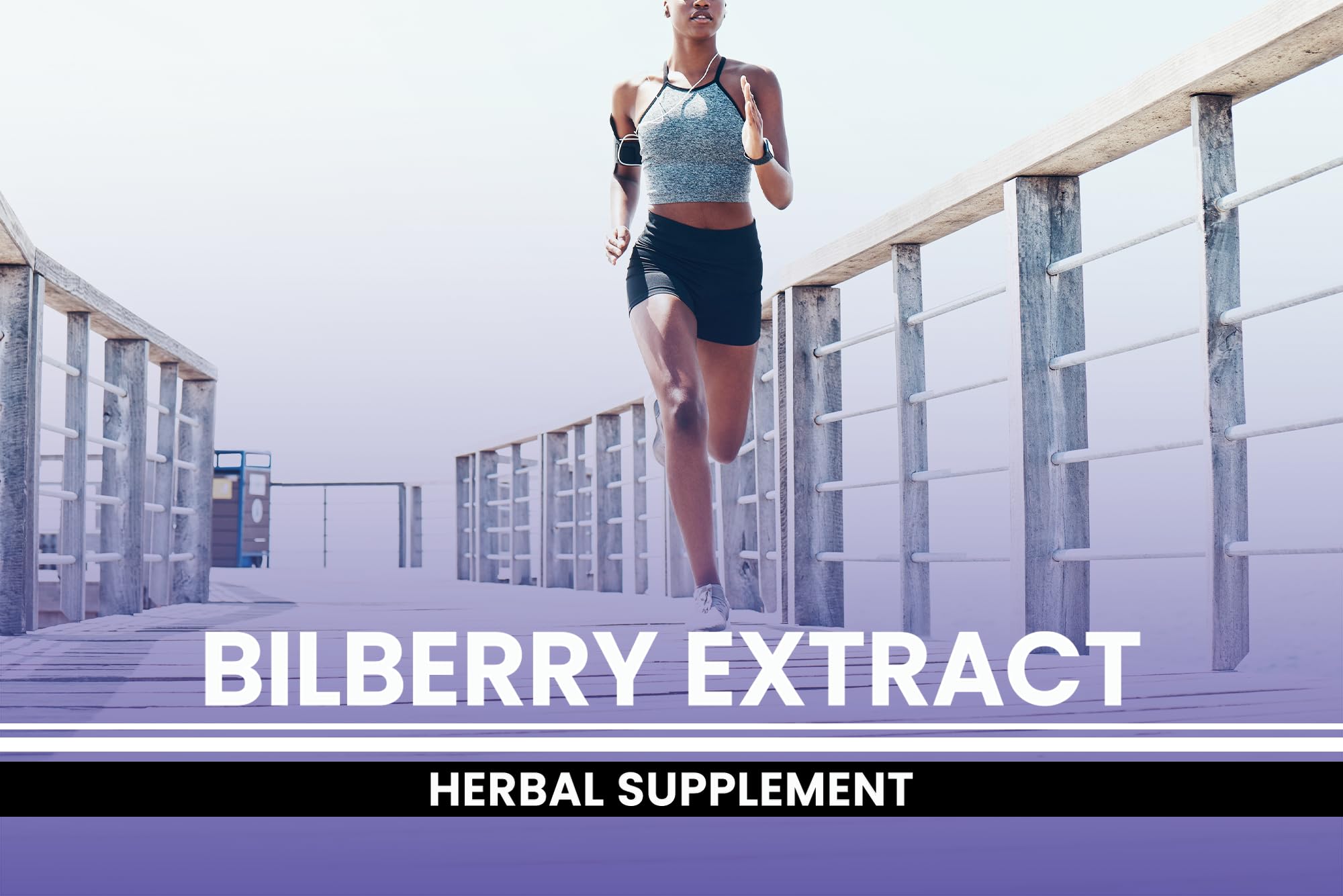 Back view of PURE ORIGINAL INGREDIENTS Bilberry Extract Capsules bottle
