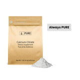 Back view of PURE ORIGINAL INGREDIENTS Calcium Citrate Powder with ingredient list