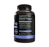 Back view of PURE ORIGINAL INGREDIENTS Saw Palmetto Capsules