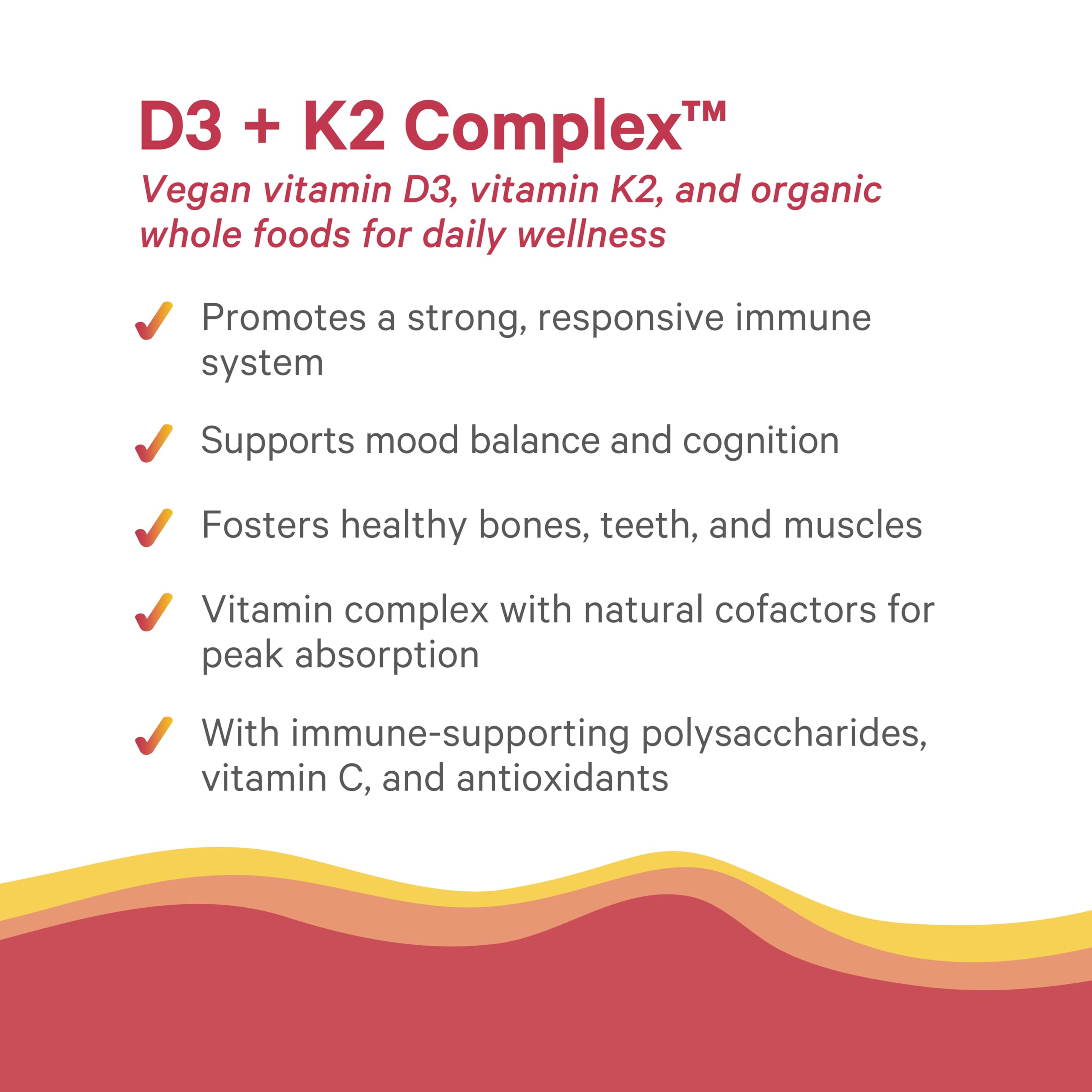 Back view of PURE SYNERGY Vitamin D3 + K2 Capsules bottle