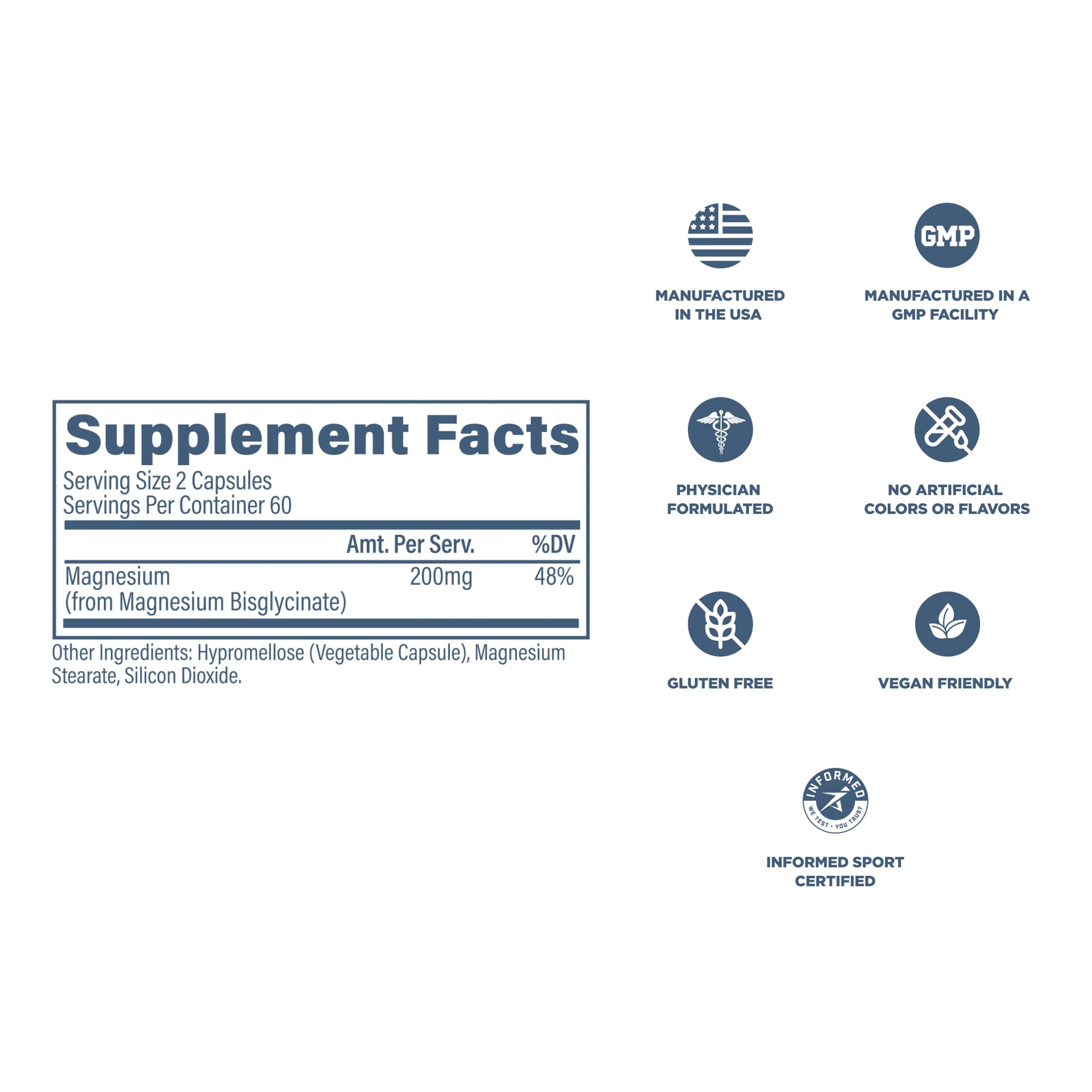 Back view of Revive Magnesium Glycinate packaging