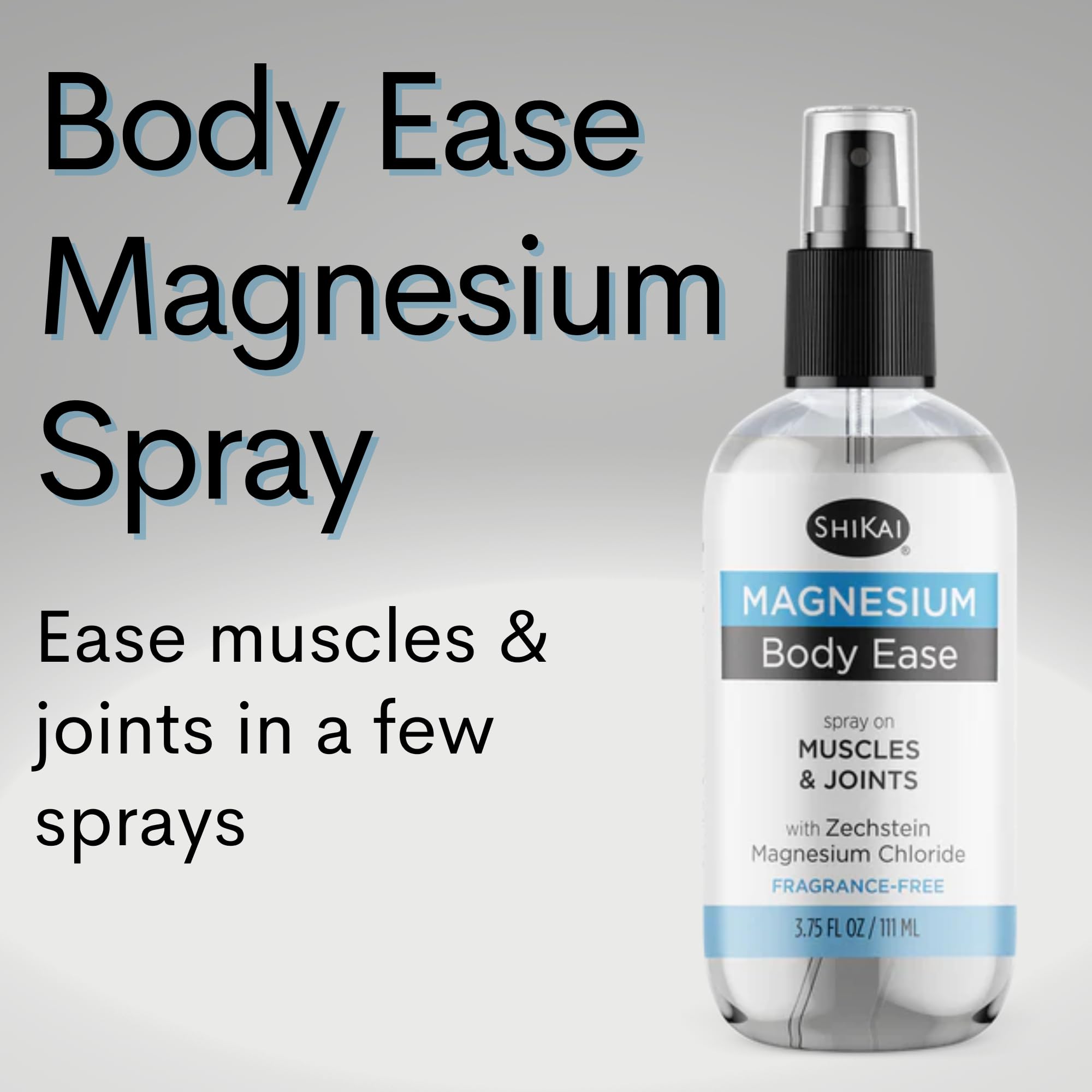 Back view of ShiKai Magnesium Body Ease Spray bottle