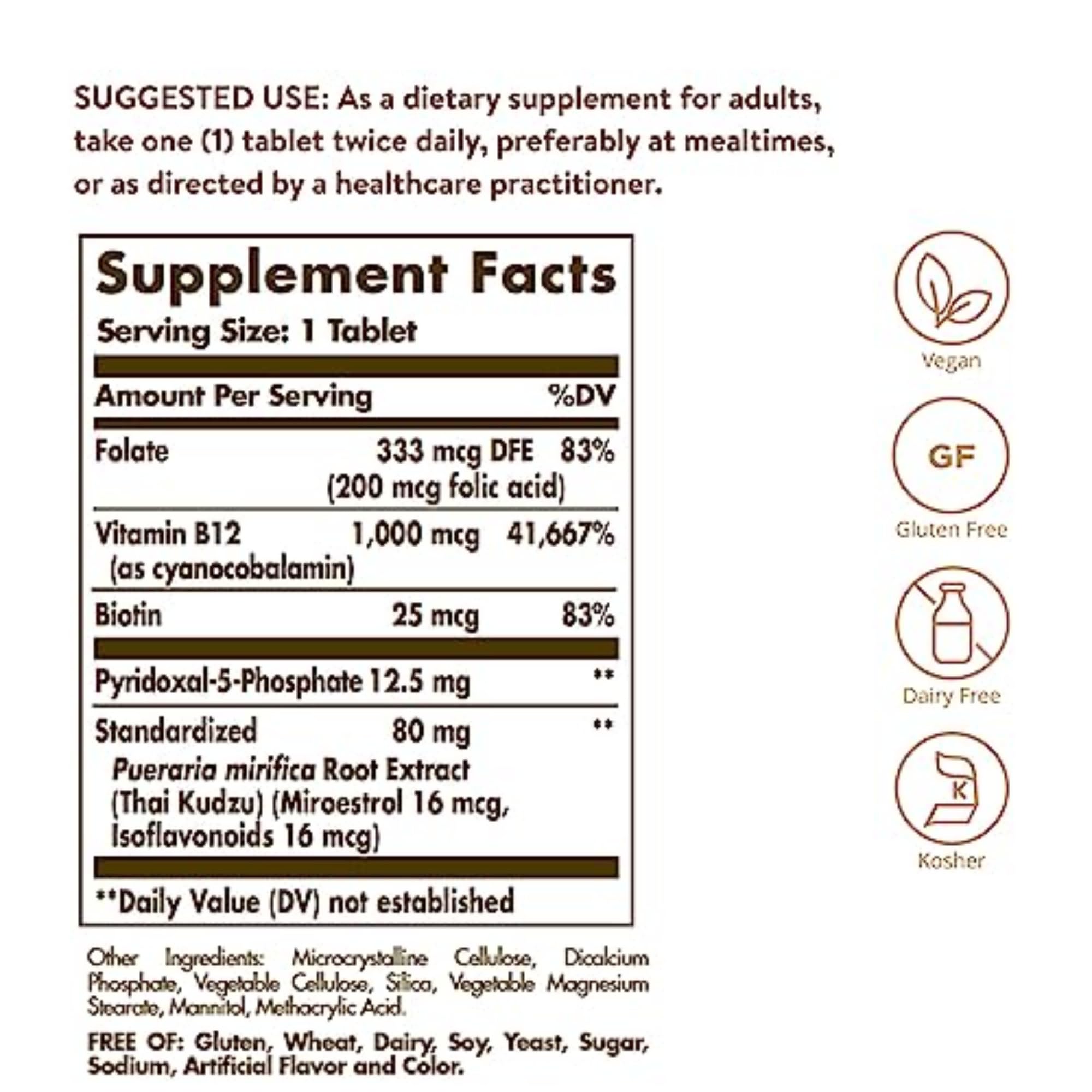 Back view of Solgar Women's Balancing Formula packaging