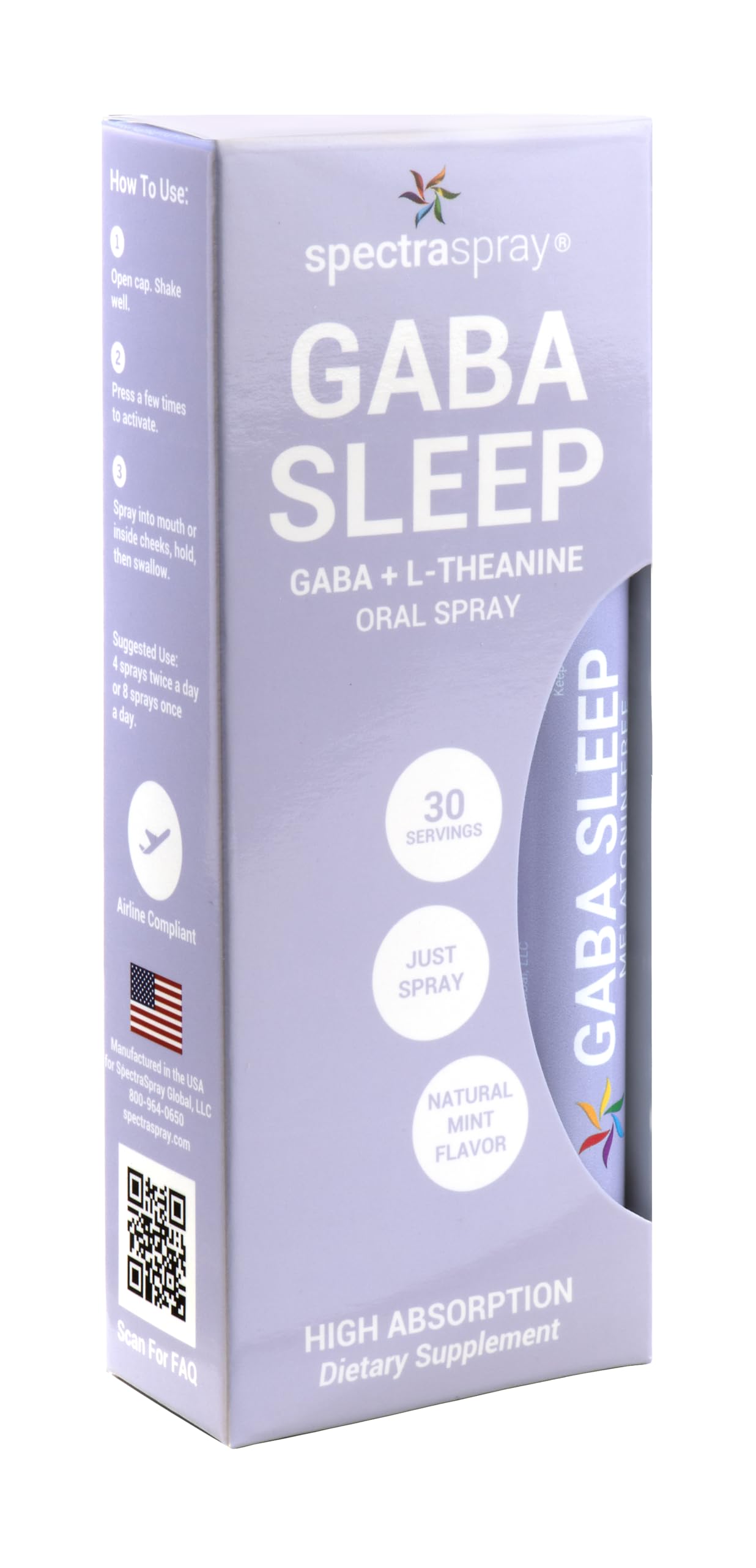 Back view of Spectraspray Sleep Spray 50g packaging