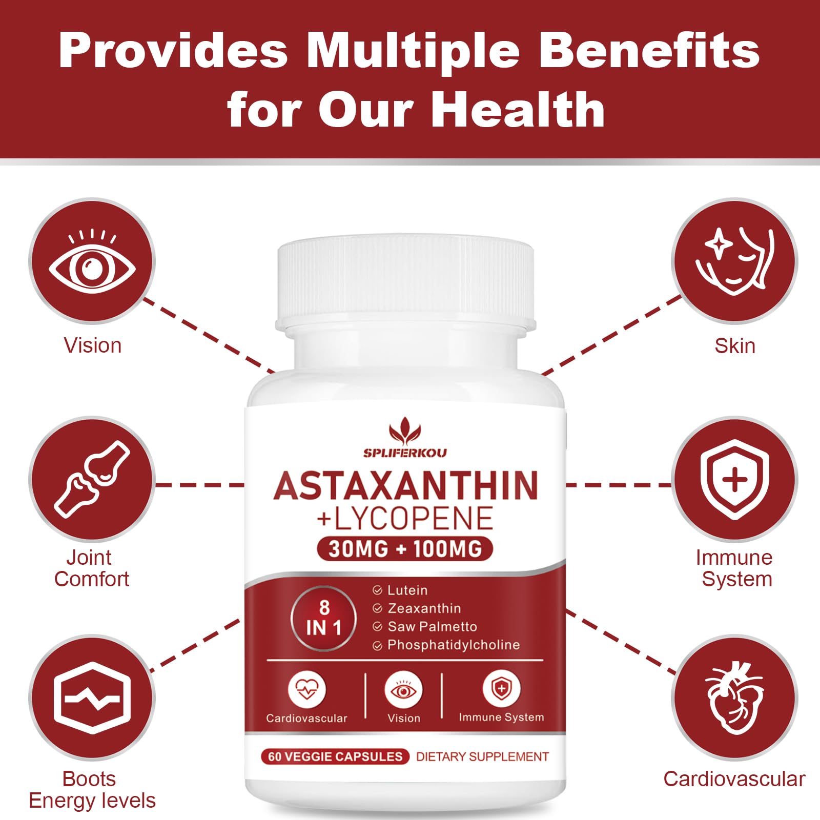 Back view of Spliferkou Astaxanthin Supplement bottle